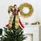 18" Unlit Red and Green Angel with Wreath Christmas Tree Topper